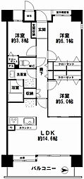 ファミール北堀江 3LDKの間取図画像