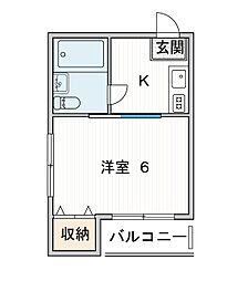 京阪本線 森小路駅 徒歩5分の賃貸マンション 2階1Kの間取り