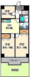 ライオンズマンション方南町 1階3DKの間取り