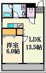プリマヴェーラ 3階1LDKの間取り