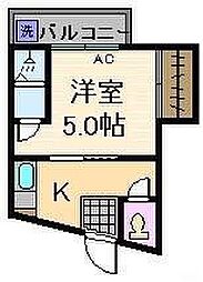 梅島コーポ 1Kの間取図画像