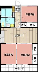 グレイスコート篠崎 3LDKの間取図画像