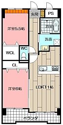 ヴェルデ大手町 2LDKの間取図画像