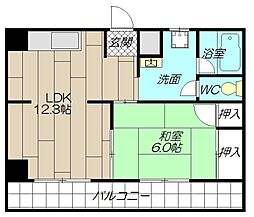 プランドール西小倉駅前 1LDKの間取図画像