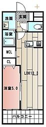 MDIプラデ ラフィーネ行橋駅前 1LDKの間取図画像