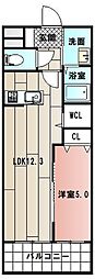 MDIプラデ ラフィーネ行橋駅前 1LDKの間取図画像