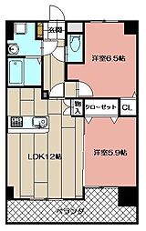 カインドハート 2LDKの間取図画像