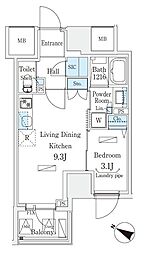 渋谷区東3丁目マンション 1LDKの間取図画像