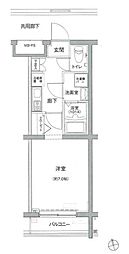 ビィ・フォルマ多摩川 1Kの間取図画像
