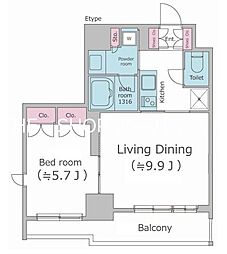PARKFLATS渋谷代官山 1LDKの間取図画像