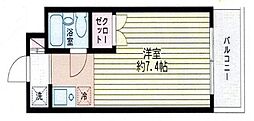 COSMOSREID北千束 ワンルームの間取図画像