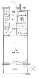 リクレイシア・コルテ川崎元木 1Kの間取図画像