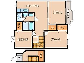 ピュールＣ棟  ｜ 奈良県天理市中町（賃貸アパート3LDK・2階・65.57㎡） その2