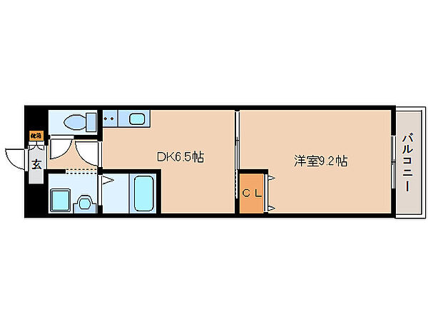 奈良県大和郡山市九条平野町(賃貸マンション1DK・3階・36.44㎡)の写真 その2