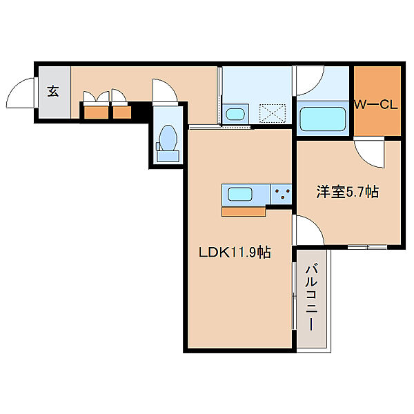 奈良県大和郡山市茶町(賃貸マンション1LDK・3階・47.41㎡)の写真 その2