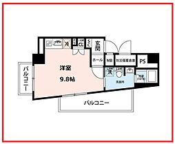 プレール・ドゥーク西新井 9階1Kの間取り