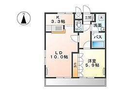 末広エステートB 1LDKの間取図画像