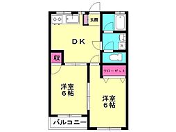 コーポパパイア 2DKの間取図画像
