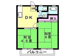 小池ハイツ 2DKの間取図画像