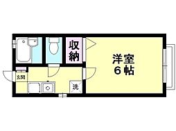 アイ三田 1Kの間取図画像