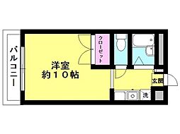 クローバーフィールド 1Kの間取図画像