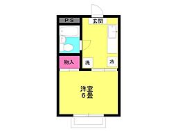 リバーサイドハウス 1Kの間取図画像
