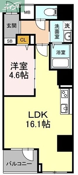 岡山県岡山市北区中山下2丁目(賃貸マンション1LDK・7階・50.35㎡)の写真 その2