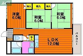 岡山県岡山市北区津島新野2丁目（賃貸マンション3LDK・2階・68.87㎡） その2