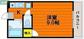 岡山県岡山市北区西古松（賃貸マンション1K・4階・23.14㎡） その2