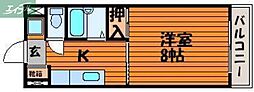 JR吉備線 備前三門駅 徒歩28分の賃貸マンション 4階1Kの間取り