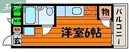 JR山陽本線 岡山駅 バス10分 バス新野下車 徒歩29分の賃貸アパート 2階ワンルームの間取り