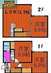 JR津山線 法界院駅 3.2kmの賃貸一戸建て 1階3LDKの間取り