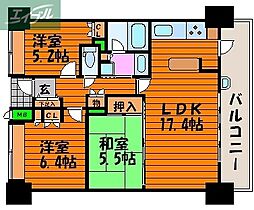 アーバンビュー城下 3LDKの間取図画像