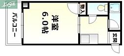 セキホウハイツ 1Kの間取図画像