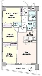 パテラスクエア久米川 2SLDKの間取り