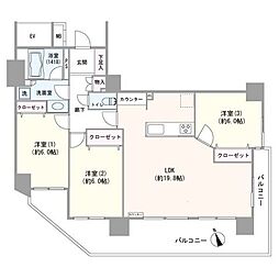 コニファーコート稲城デュアルレジデンス 3LDKの間取図画像