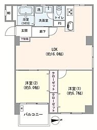 シャンボール高井戸 2LDKの間取図画像
