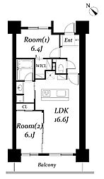 ロイヤルパークス千種 2LDKの間取図画像