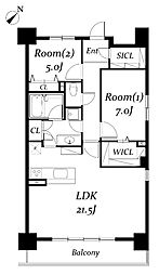 ロイヤルパークス千種 2LDKの間取図画像