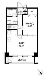 ROSETOWER元今泉 1LDKの間取図画像
