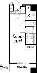 アクアタウンイースト1 1Kの間取図画像