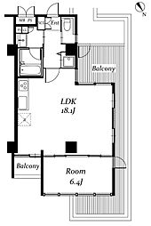 アーバンパーク代々木 602 6階1LDKの間取り