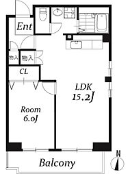 リバーサイドＭＡＫＩＢＡ 6階1LDKの間取り