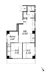 中田第3ビル 3DKの間取図画像