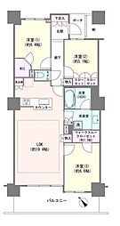 コットンハーバータワーズシーウエスト 3LDKの間取図画像