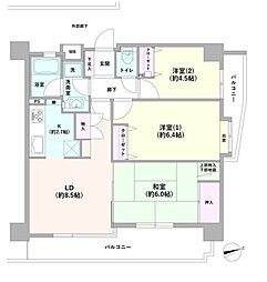 コスモ磯子ルヴェール 3LDKの間取図画像