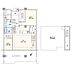 間取り：46.65m2の屋上テラスを備えた開放感あふれる住まいです。