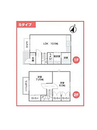 市川ガーデンヴィラ 2階2LDKの間取り