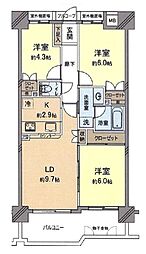 レールシティ八王子 3LDKの間取図画像
