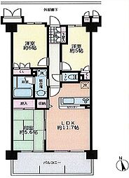 サンクレイドル橋本 3LDKの間取図画像